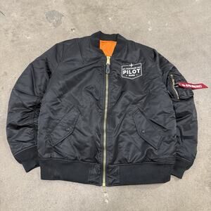 ALPHA INDUSTRIES REVERSIBLE MENS MA-1 BOMBER FLIGHT JACKET BLACK XL